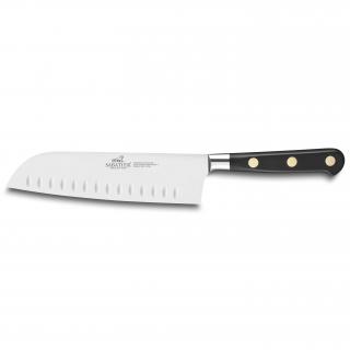 Santoku kés IDEAL 18 cm, sárgaréz szegecsek, fekete, Lion Sabatier