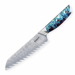 Santoku kés RESIN FUTURE 17 cm, kék, Dellinger