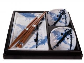Sushi szett BLUE AND WHITE SAKURA, 6 db, MIJ