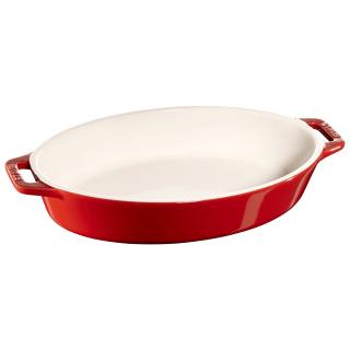 Sütőtál 23 cm, piros, kerámia, Staub