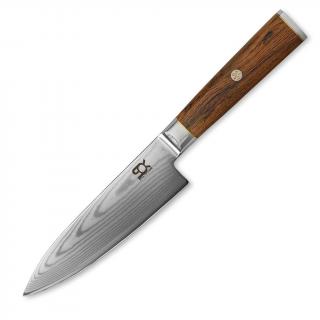 Szakácskés COCOBOLO LÉ WHITE DAMASCUS 15 cm, barna, Dellinger