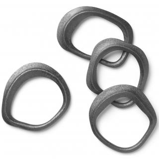 Szalvétagyűrű FLOW 7 cm, 4 db szett, fekete, sárgaréz, ferm LIVING