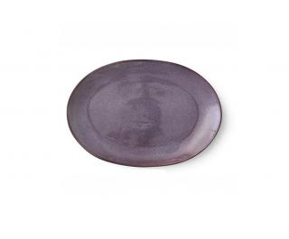 Tálaló tányér 36 x 25 cm, fekete/lila, Bitz