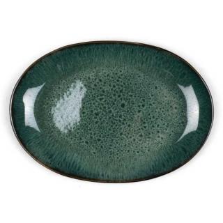 Tálaló tányér 36 x 25 cm, fekete/zöld, Bitz