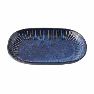 Tálaló tányér RIDGED INDIGO 19 x 13 cm, MIJ