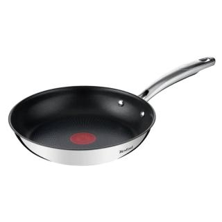 Tapadásmentes serpenyő DUETTO+ G7320434 24 cm, rozsdamentes acél, titánium, Tefal