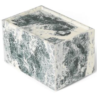 Tároló doboz MIST 15 x 10 cm, fehér / zöld, epoxy gyanta, kemény LIVING