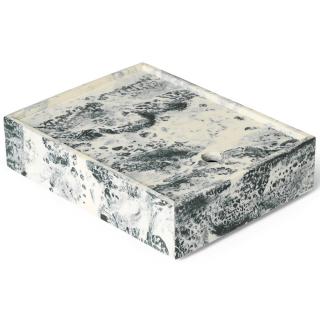Tároló doboz MIST 20 x 15 cm, fehér / zöld, epoxy gyanta, kemény LIVING