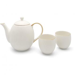 Teáskészlet CANTERBURY 1,2 l, 3 db szett, fehér, porcelán, Bredemeijer