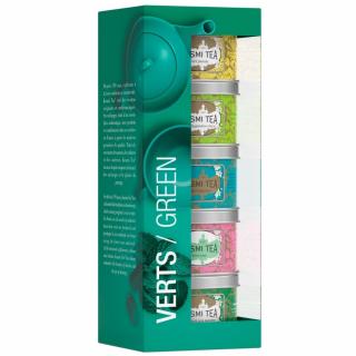 Teáskészlet ZÖLD TEÁK, 5 db szett zöld tea doboz 25 g, Kusmi Tea