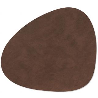 Terítő CURVE NUPO 37 x 44 cm, sötét barna, bőr, LIND DNA