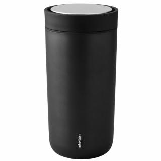 Utazási bögre TO GO CLICK 400 ml, fekete fém, Stelton