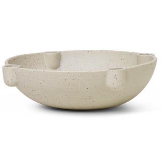 Vacsora gyertyatartó BOWL 27 cm, homok, agyagedény, kemény LIVING