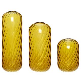 Váza FLEUR, 3 db szett, sárga, üveg, Hübsch