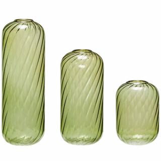 Váza FLEUR, 3 db szett, zöld, Hübsch