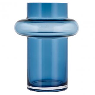 Váza TUBE 20 cm, sötétkék, üveg, Lyngby Glas