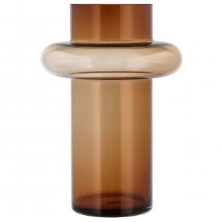 Váza TUBE 30 cm, borostyán, üveg, Lyngby Glas