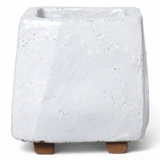 Virágcserép KURINU 16 cm, fehér, terrakotta, kemény LIVING