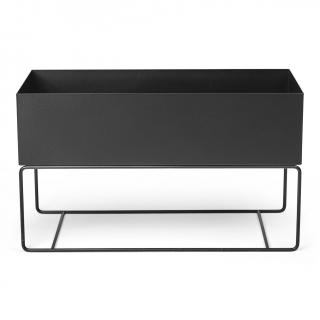 Virágcserép PLANT BOX 77 cm, fekete, vas, kemény LIVING