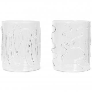 Vizespohár DOODLE 350 ml, 2 db szett, átlátszó, üveg, ferm LIVING