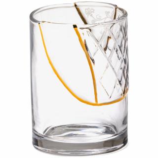 Vizespohár KINTSUGI 2 10,5 cm, átlátszó üveg és arany, Seletti