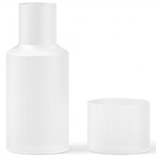 Vízkaraffa RIPPLE 500 ml, üveggel, fehér, üveg, kemény LIVING