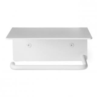 WC-papír tartó DORA 14 cm, fehér, rozsdamentes acél, kemény LIVING