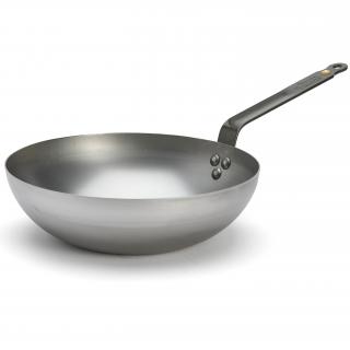 Wok MINERAL B 28 cm, ezüst, acél, de Buyer