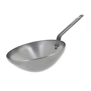 Wok MINERAL B 28 cm, lapos aljú, vasból készült, de Buyer