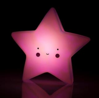 Éjszakai LED lámpa - rózsaszín csillag