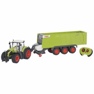 RC model traktor pótkocsival Claas Axion 870 + Claas Cargos 9600 1:16,mezőgazdasági jármű, akkumulátorok