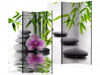 Fabulo 3-részes paraván - Orchidea / Lávakövek  172 x 135 cm | különböző minta a paraván két oldalán