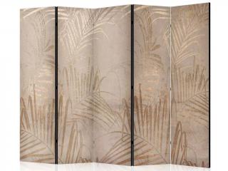 Fabulo 5-részes paraván - Arany pálmák  172 x 225 cm | azonos minta a paraván mindkét oldalán