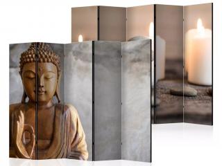 Fabulo 5-részes paraván - Buddha / Gyertyák  172 x 225 cm | különbőző motívum a paraván két oldalán