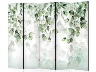 Fabulo 5-részes paraván - Zöld levelek  172 x 225 cm | azonos minta a paraván mindkét oldalán