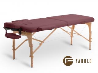 FABULO Uno Set összecsukható és hordozható favázas masszázságy  186*71 cm | 13,2 kg | 9 szín Szín: bordó