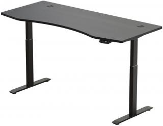 Hi5 elektromosan állítható magasságú íróasztal - 2 szegmensű, memóriavezérlővel - fekete konstrukció, fekete asztallap  150 cm szélesség