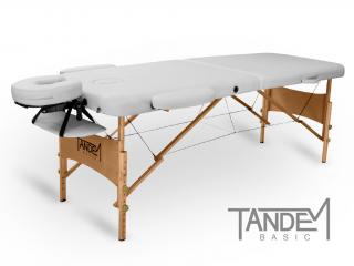 TANDEM Basic-2 összecsukható és hordozható favázas masszázságy  195*70 cm | 13,1 kg | 7 szín Szín: fehér