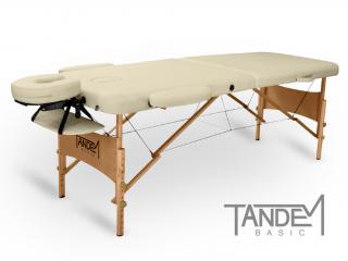 TANDEM Basic-2 összecsukható és hordozható favázas masszázságy  195*70 cm | 13,1 kg | 7 szín Szín: krém