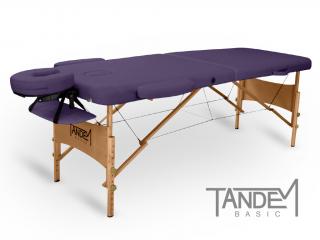 TANDEM Basic-2 összecsukható és hordozható favázas masszázságy  195*70 cm | 13,1 kg | 7 szín Szín: lila