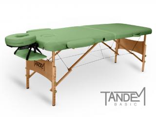 TANDEM Basic-2 összecsukható és hordozható favázas masszázságy  195*70 cm | 13,1 kg | 7 szín Szín: zöld