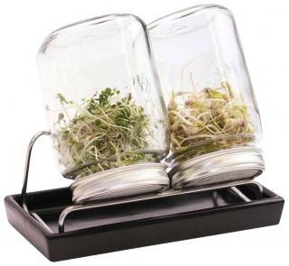 Eschenfelder System II 750 ml-es 2 db csíráztatópohárból álló készlet kerámia tálkával Szín: Fekete