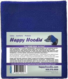 Happy Hoodie - nyugtató fejpánt kutyáknak és macskáknak  hallásvédő állatok számára Szín: Kék, Méret: L