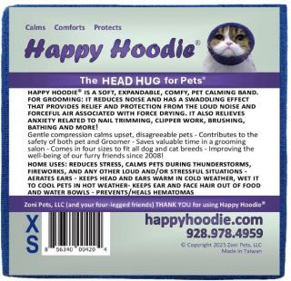 Happy Hoodie - nyugtató fejpánt kutyáknak és macskáknak  hallásvédő állatok számára Szín: Kék, Méret: XS