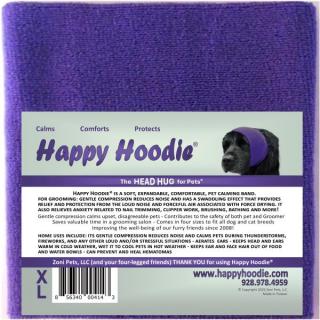 Happy Hoodie - nyugtató fejpánt kutyáknak és macskáknak  hallásvédő állatok számára Szín: Lila, Méret: XL