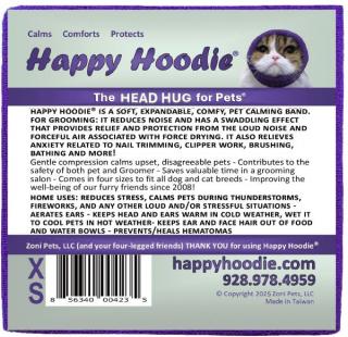 Happy Hoodie - nyugtató fejpánt kutyáknak és macskáknak  hallásvédő állatok számára Szín: Lila, Méret: XS