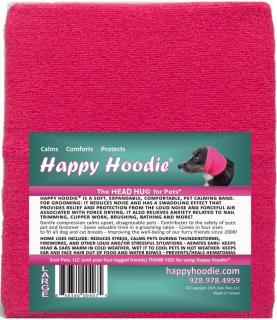 Happy Hoodie - nyugtató fejpánt kutyáknak és macskáknak  hallásvédő állatok számára Szín: Rózsaszín, Méret: L
