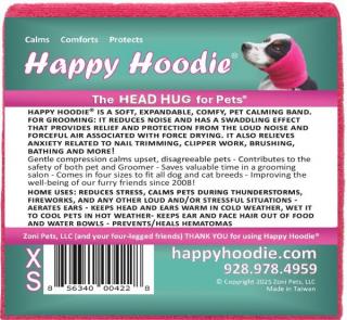 Happy Hoodie - nyugtató fejpánt kutyáknak és macskáknak  hallásvédő állatok számára Szín: Rózsaszín, Méret: XS