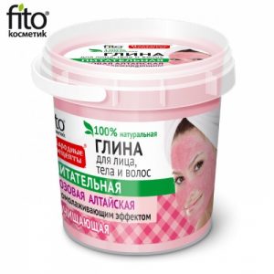 Tisztító altáji rózsaszín agyag arcra, testre és hajra  Fiatalító  - Fitokosmetik - 155 ml