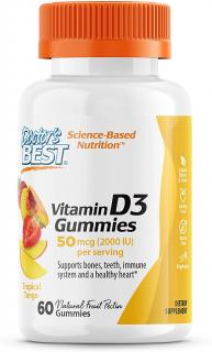 A Doctor's Best D3-vitamin gumicukor (D3-vitamin), mangó, 60 gumimaci